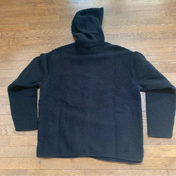 Old Navy Mens Sherpa Zip Hoodie | M | Black NEW!! - Picture 4 of 12